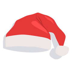Red santa claus hat flat icon 18