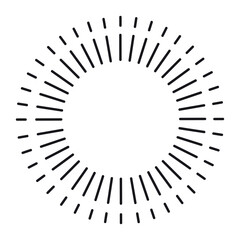 Abstract round thin lined starburst frame