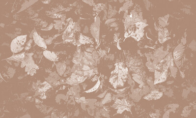 abstract leaf pattern made from scattered autumn foliage creating a textured natural background.