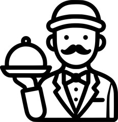 butler gentleman sign, symbol, vector, art