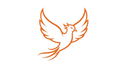 Elegant Phoenix Illustration - A Symbol of Rebirth and Transformation with Graceful Wings.