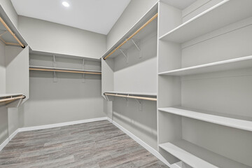 Elegant Walkin Wardrobe Space, Luxurious Walkin Closet Designed For Elegant Wardrobe Management