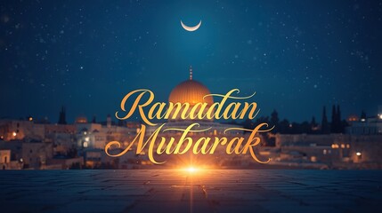 Ramadan Mubarak Calligraphy Design background photo