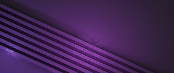 Abstract Geometric Lines Minimalist 3D Background in Deep Purple an Elegant Banner for Holiday and Corporate Design with Copy Space