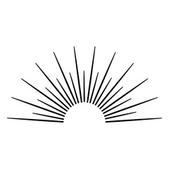 Abstract dawn sun rays icon
