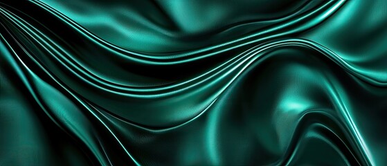 Luxurious dark green fabric lies smoothly, highlighting its soft texture and gentle sheen, ideal for creative projects or decor