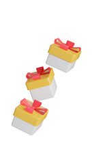 3d render of gift boxes on white background, no AI
