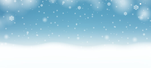 Winter Banner With White Snowflake