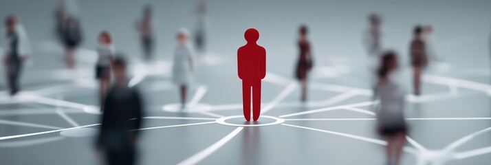 Social network connection concept with diverse blurred figures