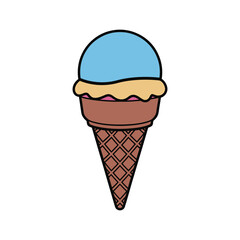 Ice Cream Cone Drawing Vector  Illustration.eps