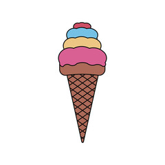 Ice Cream Cone Drawing Vector  Illustration design.eps