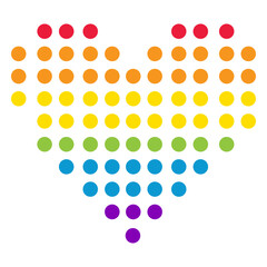 Heart dot circle rainbow lgbt sticker