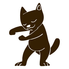 Cat dancing dance detailed silhouette