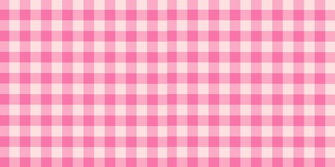 Pink Gingham Checkered Fabric Texture