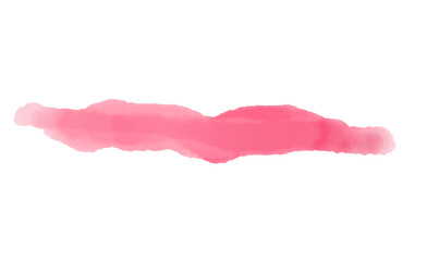 Pink watercolor brush stroke isolated on white background.