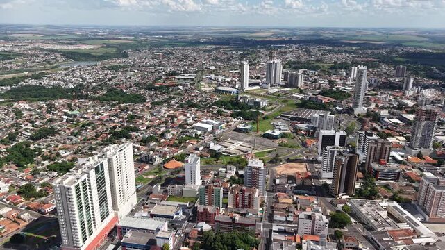 Vista A&eacute;rea da cidade de Ponta Grossa, Paran&aacute;, Brasil. 