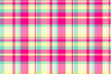 Material tartan pattern fabric, repetitive seamless background texture. Glamor check plaid textile vector in light and red colors.