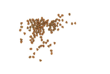 Dry pet food, dog kibble pile, puppy pellets, small canine protein croquette meal, animal food