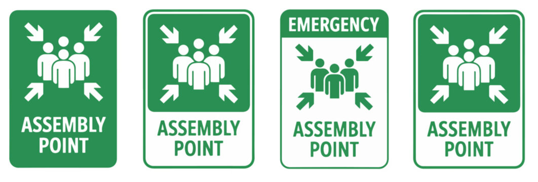 emergency assembly point safety sign