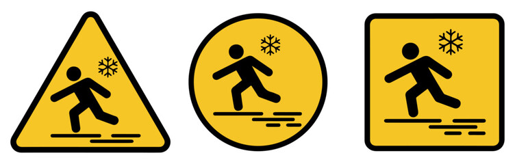 slippery ice caution warning icon