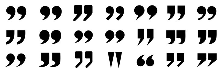 quote mark speech icon set