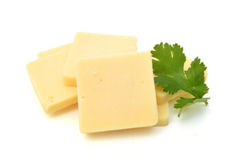 Piece of cheese isolated on a white background