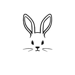 Single Simple Black Bunny Ear Headband Icon: Minim