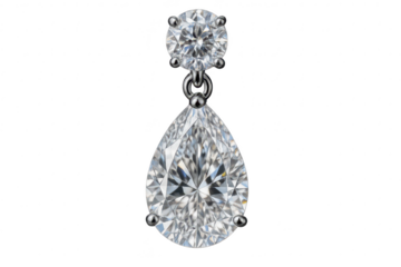 Diamond earring, elegant, sparkling, isolated on a transparent background.