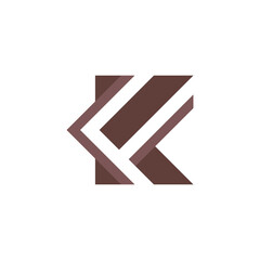 Abstract geometric letter K monogram logo design concept. Minimalist brown initial K symbol for corporate identity, business, and branding