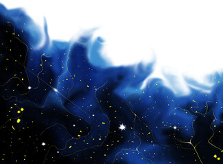 Deep space nebula with stars and swirling yellow cosmic dust elements © MD MAHBUBUR RAHMAN R