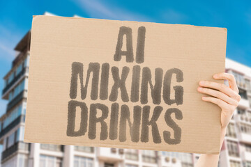 "AI Mixing Drinks" Bartending robots prepare cocktails following precise recipe measurements consistently. MIX. DRINK. BARTEND. COCKTAIL. RECIPE.