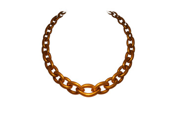 Obraz premium Golden chain in a circular shape, isolated on transparent background, cut out