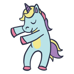Unicorn dance dancing stroke flat