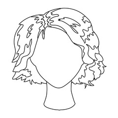 Naklejka premium Woman face hair short stroke