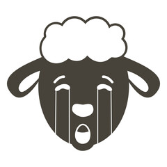 Sheep sad head muzzle flat
