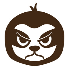 Obraz premium Sloth angry head muzzle flat