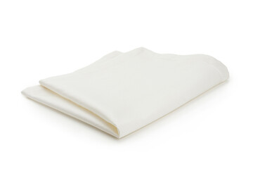 White cloth napkin for serving isolated on white background
