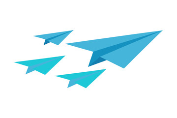 Paper airplanes flying