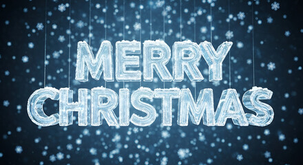  greeting card with winter snow, Christmas star, and holiday celebration design vector