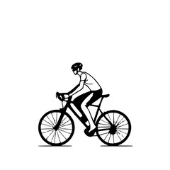 Fototapeta premium Silhouette of Cyclist on Road Bike: Black and Whit