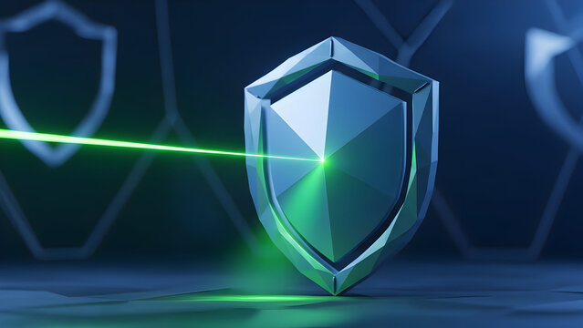 Shield protection with laser beam cybersecurity and data safety