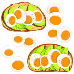 Delicious Avocado Toast with Boiled Eggs