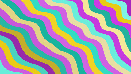 Wavy Stripes Pattern: A Vibrant Color Palette Abstract Background with Eye-Catching Flowing Lines, Ideal for Unique Decor and Designs