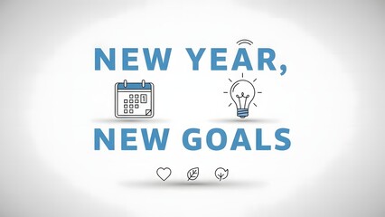 New year new goals concept with calendar and lightbulb
