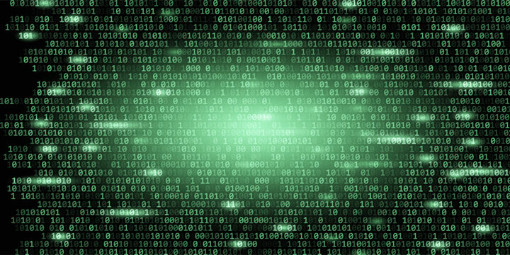 Matrix style binary code digital background with falling numbers, Digital binary code background green color. Matrix style program, Random falling numbers