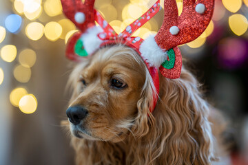 dog in christmas costume