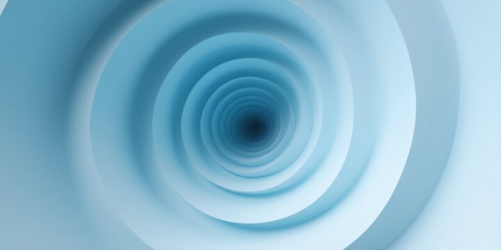 Blue abstract spiral vortex with concentric circles extending inward
