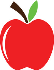 Simple Red Apple Vector Icon Design in Editable EPS Format