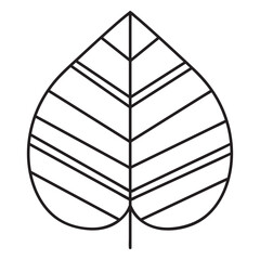 Leaf geometric heart shaped stroke heart shaped leaf