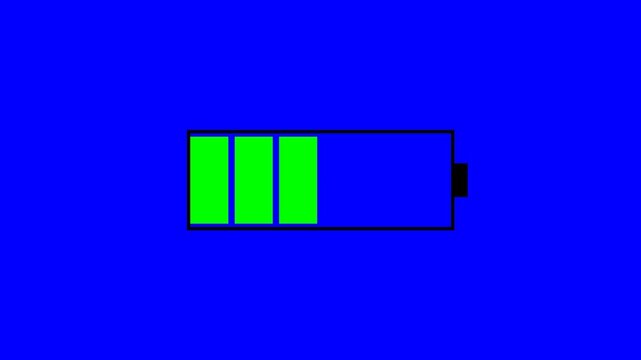 Battery or accumulator charging process. Element for video editing